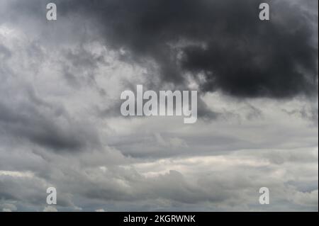 Dark clouds in a stormy sky. Stock Photo