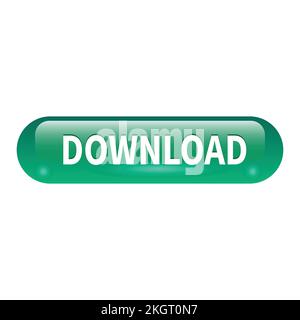 Green color Download button for websites vector illustration on a white background, multicolored stylish download button for website purpose. Stock Vector