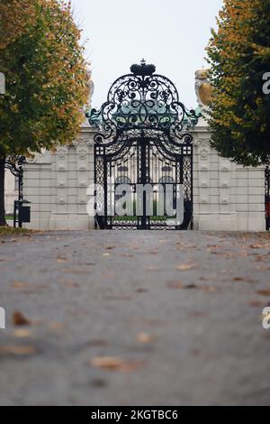 The main entrance gate of (Castle) Schloss Belvedere in Vienna, Austria. Stock Photo