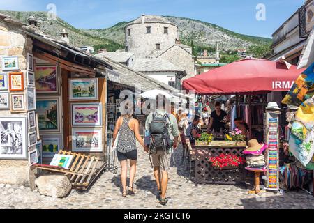 Bazzar Kujundžiluk in Mala Tepa Street, Old Town, Mostar, Bosnia and Herzegovina Stock Photo