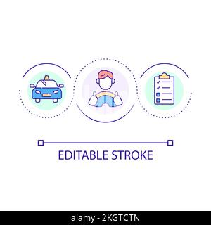 Driving school loop concept icon Stock Vector