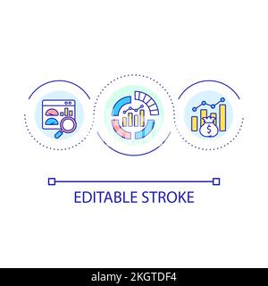 Business analytics loop concept icon Stock Vector