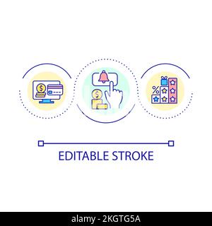 Online banking loop concept icon Stock Vector