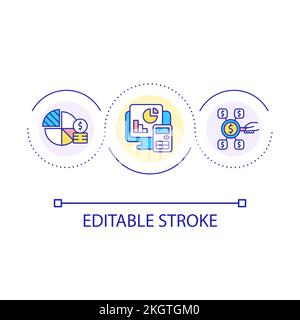 Financial analytics loop concept icon Stock Vector