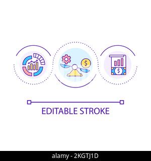 Business optimization loop concept icon Stock Vector