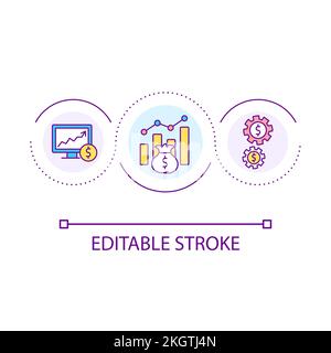 Revenue growth loop concept icon Stock Vector