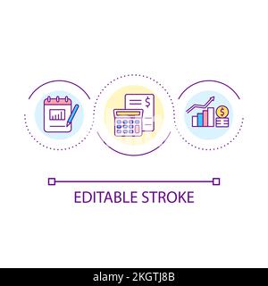 Financial strategy loop concept icon Stock Vector