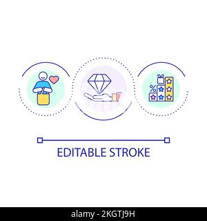 Consumer loyalty programs loop concept icon Stock Vector