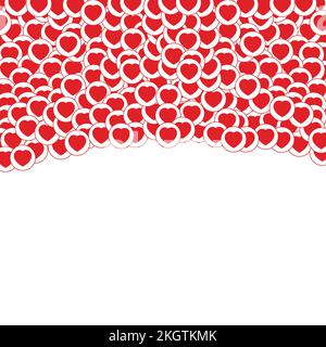 Social media beautiful frame design with red love shape. Social media frame element. Frame design with cute love shapes for social media posts. Stock Vector
