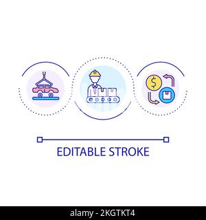 Car manufacturing loop concept icon Stock Vector