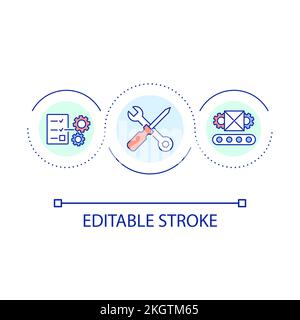 Optimization process loop concept icon Stock Vector