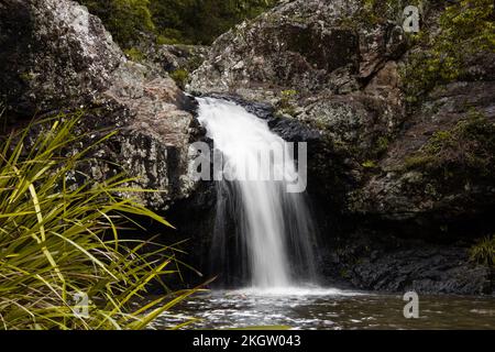 A landscape of long exposure of  waterfall in Kondalilla National Park, Australia Stock Photo