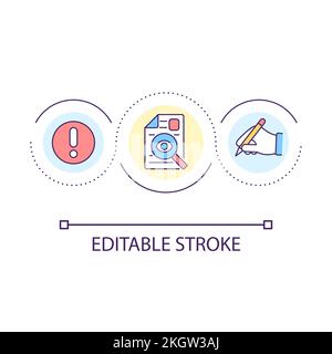 Proofreading loop concept icon Stock Vector