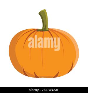 Halloween ripe pumpkin design on a white background. Pumpkin with isolated shape design. Halloween pumpkin party element vector design. Pumpkin vector Stock Vector