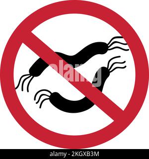 Antibacterial sign. No germs icon. Red forbidden symbol Stock Vector
