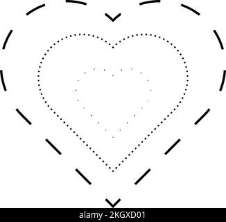 Tracing heart shape symbol, dashed and dotted broken line element for ...