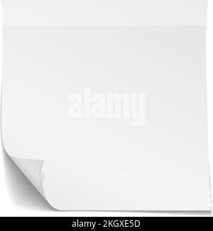 Blank paper sticker note mockup with curled corner Stock Vector