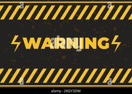 Warning sign with yellow and black color. Warning sign for police, accident, under construction, electrical, website. Vector danger sign. black and ye Stock Vector