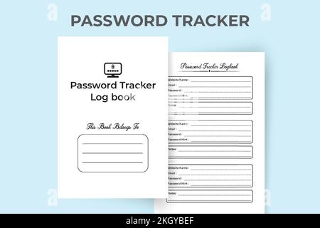 Kdp interior password tracker logobook o informazioni sul sito web e  modello di quaderno per tracker password