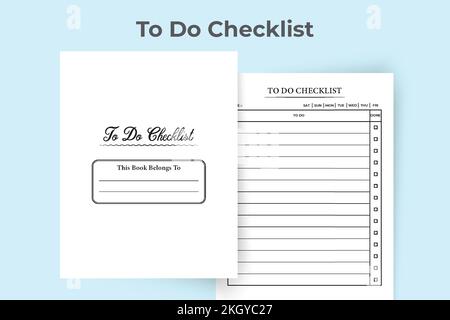 To do list notebook KDP interior. To do task logbook. Task planner ...