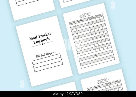 Mail tracker log book KDP interior. Mail incoming and outgoing tracker ...