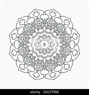 Doodle mandala on a white background. Mandala pattern in Arabian style. Floral mandala line art illustration. Decoration mandala design in Arabic styl Stock Vector