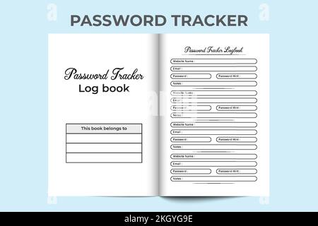 Kdp interior password tracker logobook o informazioni sul sito web e  modello di quaderno per tracker password