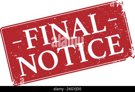 red grungy FINAL NOTICE label or stamp, vector illustration Stock Vector