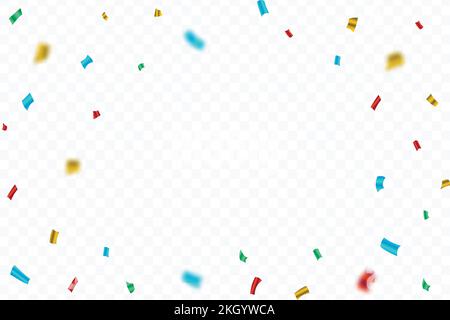 Colorful shiny confetti explosion isolated on transparent background ...
