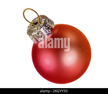 Closeup of an isolated red christmas ornament Stock Photo
