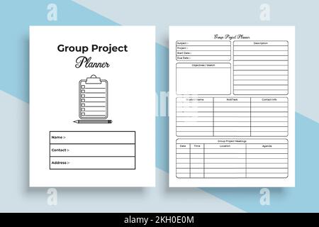 Group project planner KDP interior. Student's group project organizer and  information tracker template. KDP interior notebook. Study purpose group  project planner and task tracker interior.:: موقع تصميمي