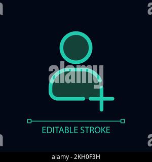 Add new contact pixel perfect glassmorphism ui icon for dark theme Stock Vector
