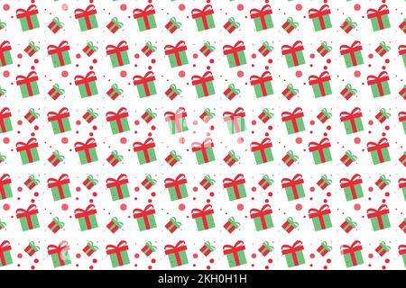 Christmas pattern background with different gift shapes and dots. Endless Christmas pattern vector for wallpapers and wrapping papers. Christmas decor Stock Vector