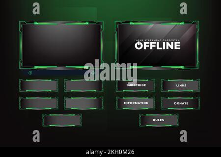 Futuristic green gaming overlay decoration for online gamers. Live ...