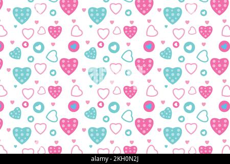 Decorative love pattern background for book covers and bed sheets. Seamless love pattern design with different love shapes. Abstract love element patt Stock Vector