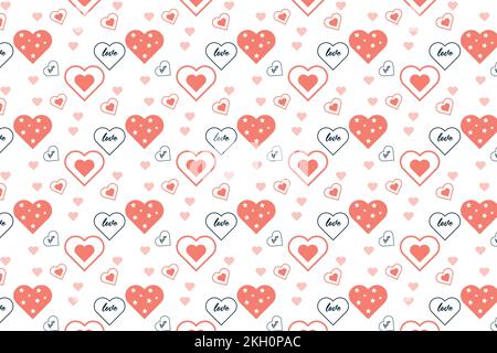 Minimal Love Pattern Decoration With Beautiful Love Shapes On A White