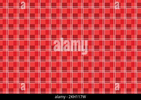 Gingham plaid seamless pattern design with red color stripe. Endless fabric pattern decoration for clothing. Lined gingham plaid pattern vector for sc Stock Vector