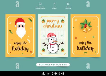 Christmas holiday party invitation card design with yellow and white background. Corporate Xmas and new year wish card template vector. Merry Christma Stock Vector
