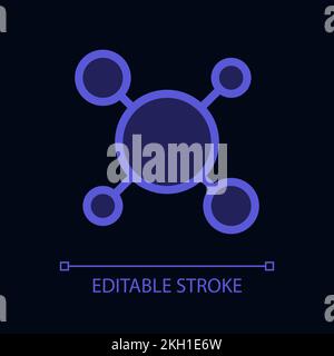 Structure of molecules pixel perfect glassmorphism ui icon for dark theme Stock Vector