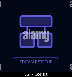 Block diagram pixel perfect glassmorphism ui icon for dark theme Stock Vector