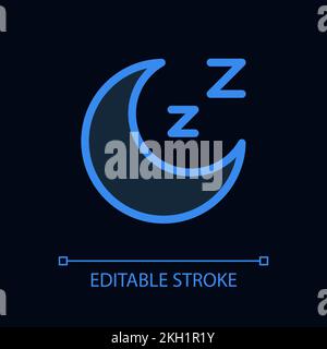 Sleep pixel perfect glassmorphism ui icon for dark theme Stock Vector