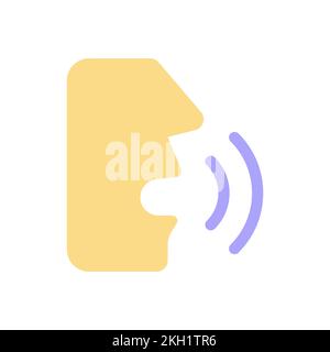 Speech recognition flat color ui icon Stock Vector