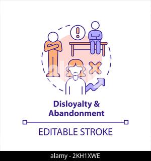 Disloyalty and abandonment concept icon Stock Vector