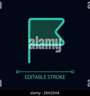 Simple flag for report pixel perfect glassmorphism ui icon for dark theme Stock Vector