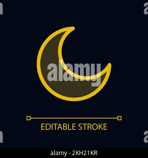 Night mode pixel perfect glassmorphism ui icon for dark theme Stock Vector