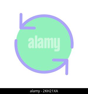 Reload flat color ui icon Stock Vector