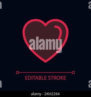 Heart pixel perfect glassmorphism ui icon for dark theme Stock Vector