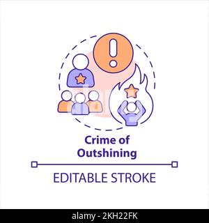 Crime of outshining concept icon Stock Vector