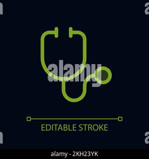 Stethoscope pixel perfect glassmorphism ui icon for dark theme Stock Vector
