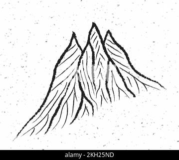 mountain vector illustration himalayas mountains logo, black and white silhouette Stock Vector